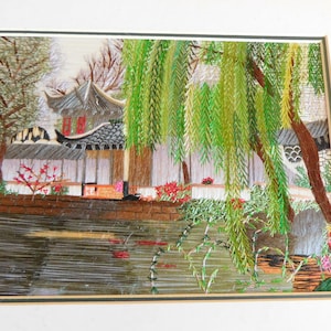 Vintage King&#39;s Silk Art Stickerei Kunst, Silk Art Bild, Seidenbild, Cixiu Kunst, Seidenstickerei Bild
