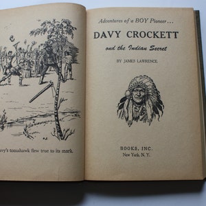 Davy Crockett and the Indian Secret by James Lawrence Books Inc. 1955 First Edition image 1