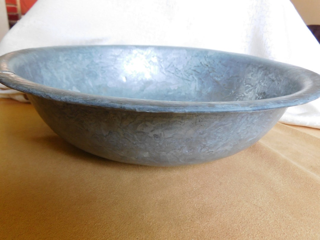 Fresh Look at Large Galvanized Bowl Large Metal Bowl Vintage Metal Bowl Metal