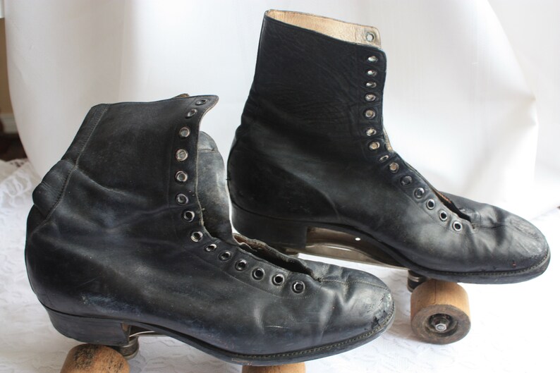 Leather Roller Skates With Wood Wheels Dauost Roller Skates Etsy