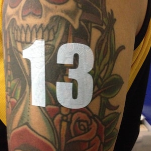 ROLLER DERBY INK Sports Arm Numbers Tattoos Scrimmage • Skin Stickers Decal • No Arm Bands • Cheap Shipping • Referees • Rollercon • Skate