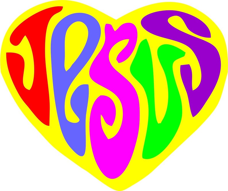 Jesus heart 001 cad cut seal amulet Vinyl Sticker Decal