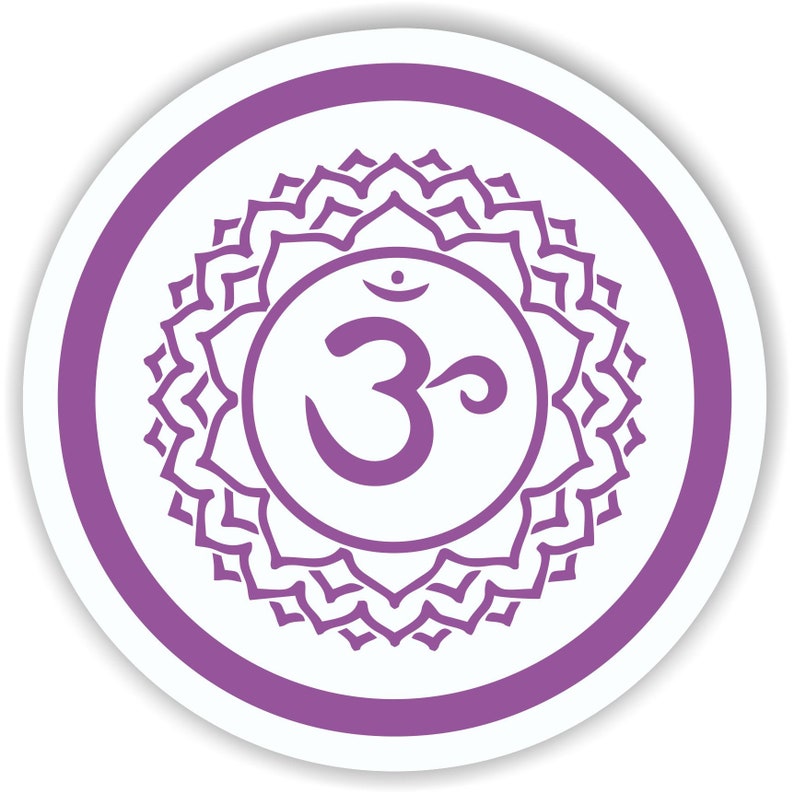 Ajna Full Color White Background Third Eye Chakra Vinyl Sticker Decal