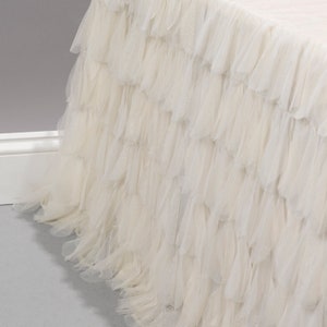 Couture Dreams Chichi Cascading Tulle Petal Bed Skirt Ivory