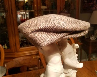 Vintage Stetson Herringbone Tweed Newsboy Cap
