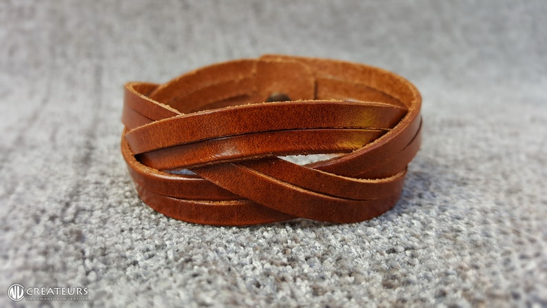 Fathers Day Gift Anniversary gift Mens Leather bracelet Braided Mens gift Gift for Dad Leather bracelet Mens Brown Leather bracelet