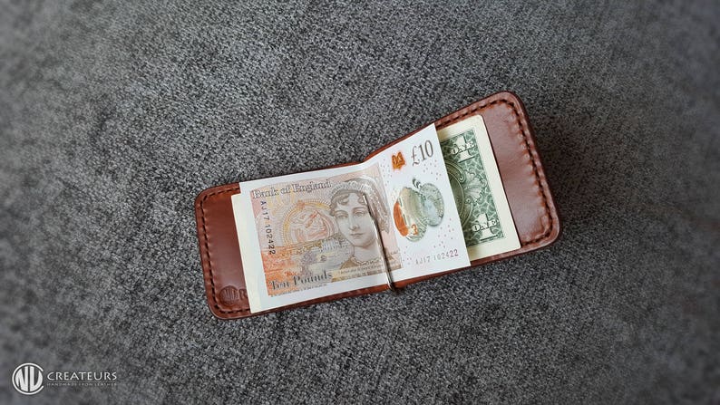 Personalized Money Clip Wallet Leather Money Clip Wallet Etsy - image 0