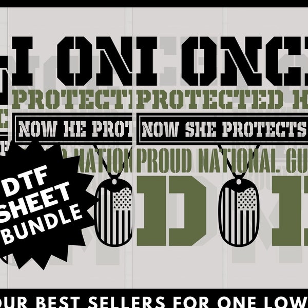 Proud Army National Guard shirt DTF Heat Transfer tshirt Direct to Film Transfer Son and Daughter Military Pride tee for Proud Moms and Dads