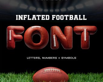 3D Inflated Football Font | SVG & PNG Letters | Super Bowl NFL Font | American Football Varsity Letters | Otf Font | Pigskin