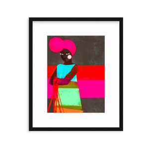 GJELINA, Girls of Color, Women of Color, Women Illustration Print, Black Girls, Best Friends, Sisters, Daughters, Wall decor, Magical