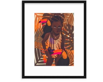 TOUCAN TROPIC, Women of Color, Women Illustration Print, Black Girls, Best Friends, Sisters, Daughters, Wall decor, Magical