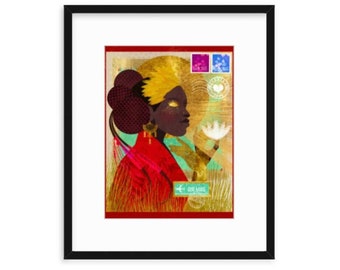 GOLDEN, Women of Color, Women Illustration Print, Black Girls, Best Friends, Sisters, Daughters, Wall decor, Magical