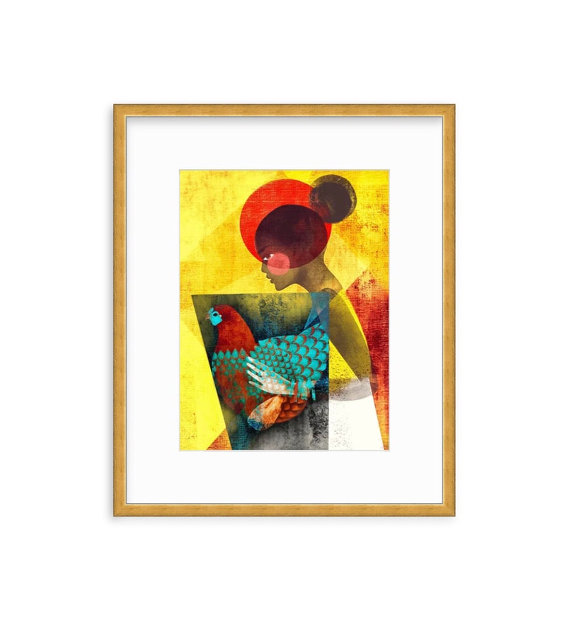 RISE, Women of Color, Women Illustration Print, Black Girls, Best Friends, Sisters, Daughters, Wall decor, Magical image 1