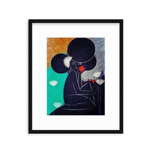 LOTUS LINES |||Touch of Love|||, Women of Color, Women Illustration Print, Black Girls, Best Friends, Sisters, Daughters, Wall decor