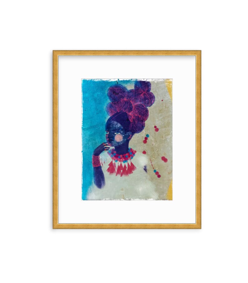 SUNDAY GIRL, Girls of Color, Women of Color, Women Illustration Print, Black Girls, Best Friends, Sisters, Daughters, Wall decor, Magical image 2