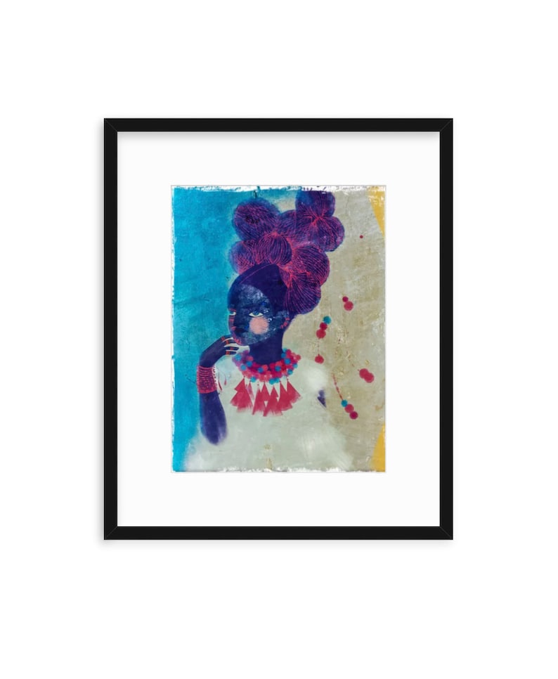 SUNDAY GIRL, Girls of Color, Women of Color, Women Illustration Print, Black Girls, Best Friends, Sisters, Daughters, Wall decor, Magical image 1