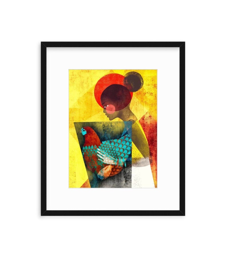 RISE, Women of Color, Women Illustration Print, Black Girls, Best Friends, Sisters, Daughters, Wall decor, Magical image 2