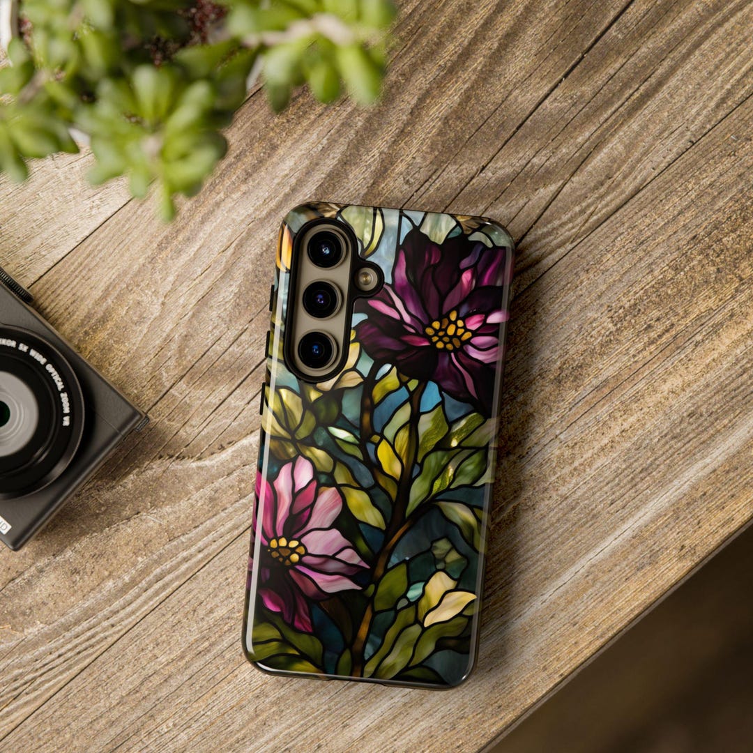 Stained Glass Aesthetic Floral Tough Case for Android Google Pixel and ...
