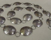 Vintage Navajo J Tulley Sterling Silver Oval Links Concho Belt