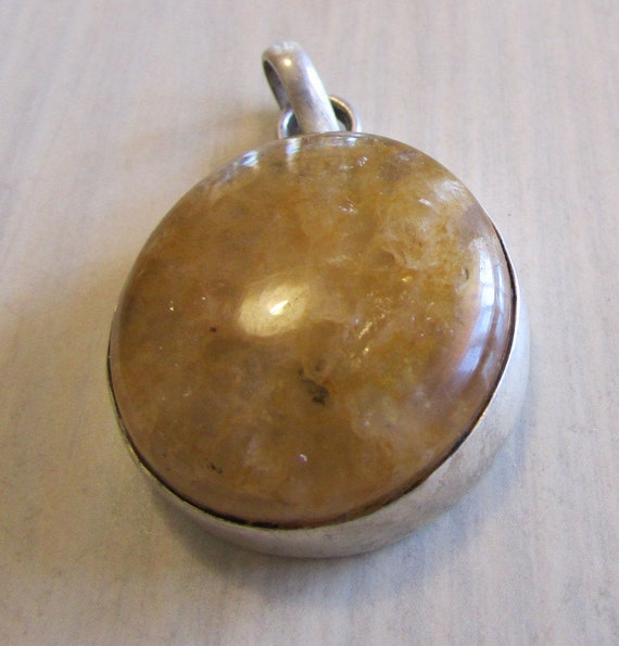 Sterling Silver and Amber Pendant + - image 1
