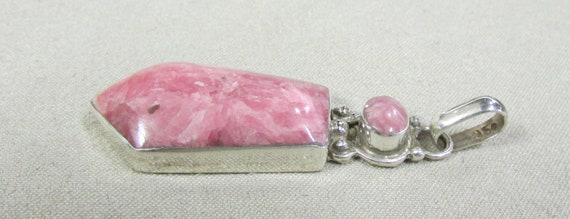 Sterling Silver and Rhodochrosite Pendant + - image 4
