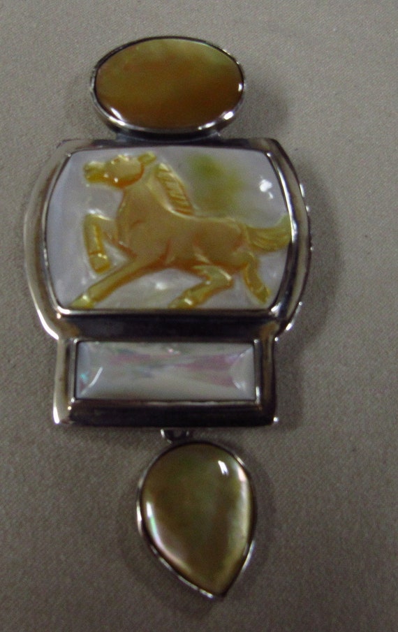 Beautiful Sterling Silver and Mother of Pearl Pin… - image 1