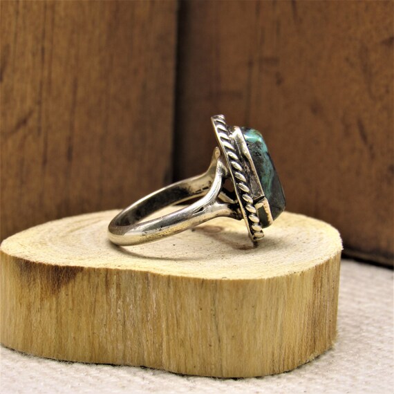 Sterling Silver and Turquoise Ring Size 5 1/4 + - image 2