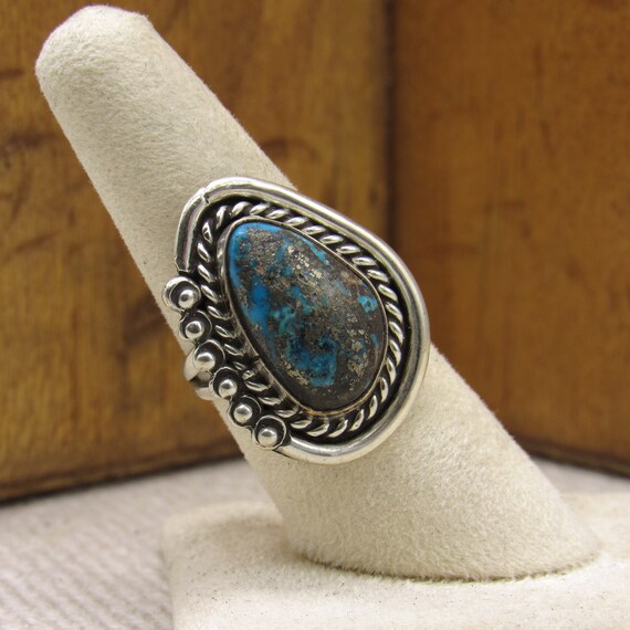 Turquoise and Sterling Silver Southwest Ladies Ri… - image 5