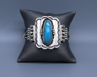Running Bear Trading Sterling Silver and Turquoise Cuff Bracelet