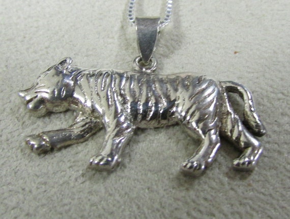 Sterling Silver Tiger Necklace + - image 1