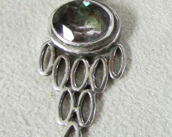 Mystic Topaz Pendant Sterling Silver Necklace Rainbow Gemstone - Etsy