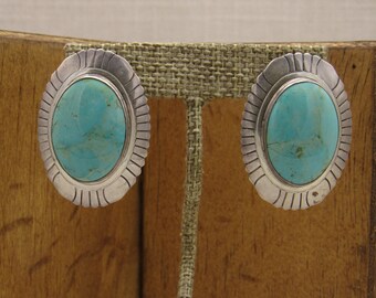 Stunning Sterling Silver Turquoise Earrings +