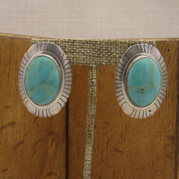 Stunning Sterling Silver Turquoise Earrings +