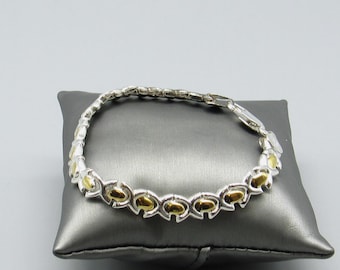 Vintage Sterling Silver Two-Tone Link Bracelet