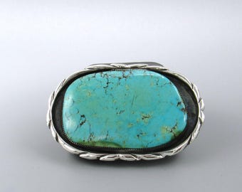 Sterling Silver Beautiful Turquoise Stone Belt Buckle