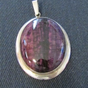 Sterling Silver Pendant with Purple Striated Stone image 4