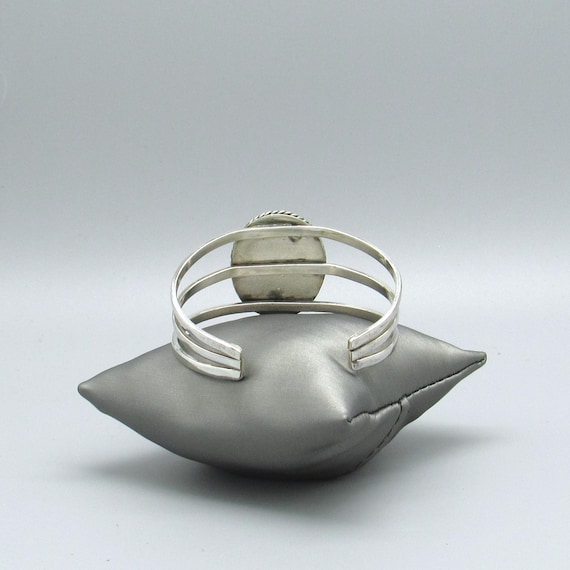 Sterling Silver Split Shank Bright Block Lapis Cu… - image 4