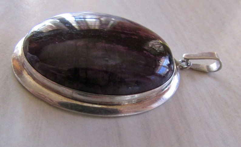 Sterling Silver Pendant with Purple Striated Stone image 2