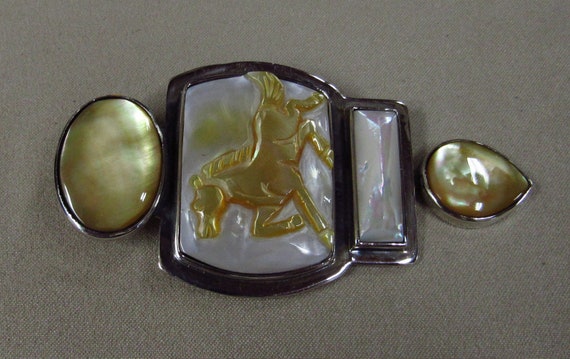 Beautiful Sterling Silver and Mother of Pearl Pin… - image 4