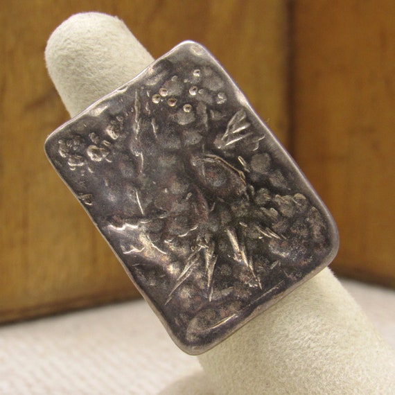 Sterling Silver Large Rectangular Ring from Italy… - image 5