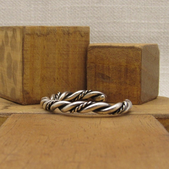 Sterling Silver Twisted Wire Cuff Bracelet + - image 3
