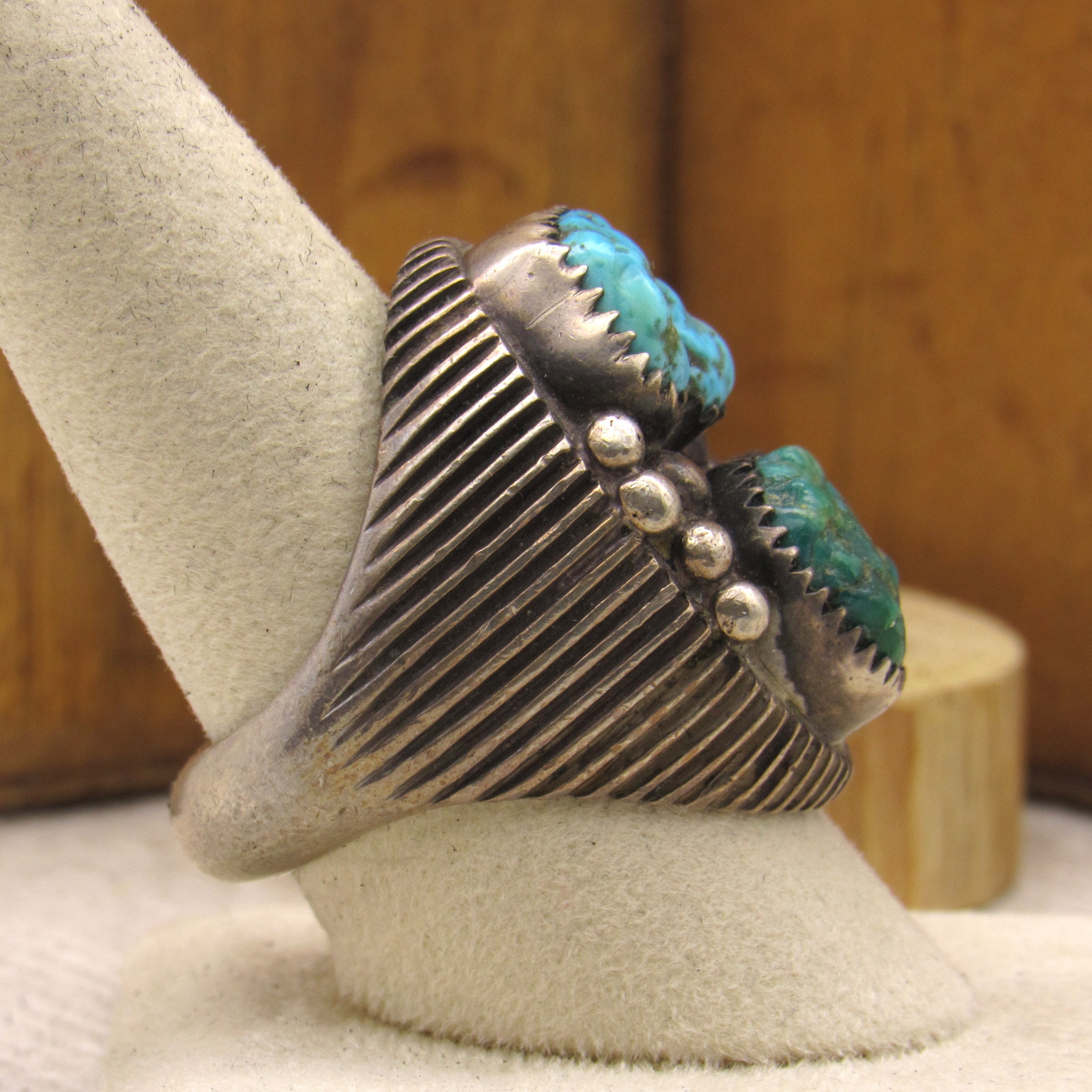 Heavy Sterling Silver and Turquoise Men's Ring Size 10 + - Etsy