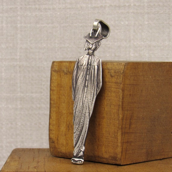 Sterling Silver Detailed Girl Graduate Pendant - image 3