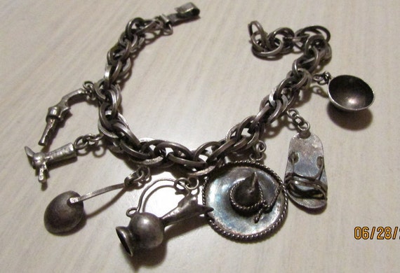 Made in Mexico Sterling Silver Charm Bracelet