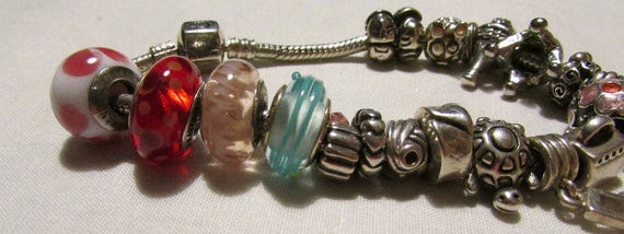 Sterling Silver Charm Bracelet with Charms + - image 4