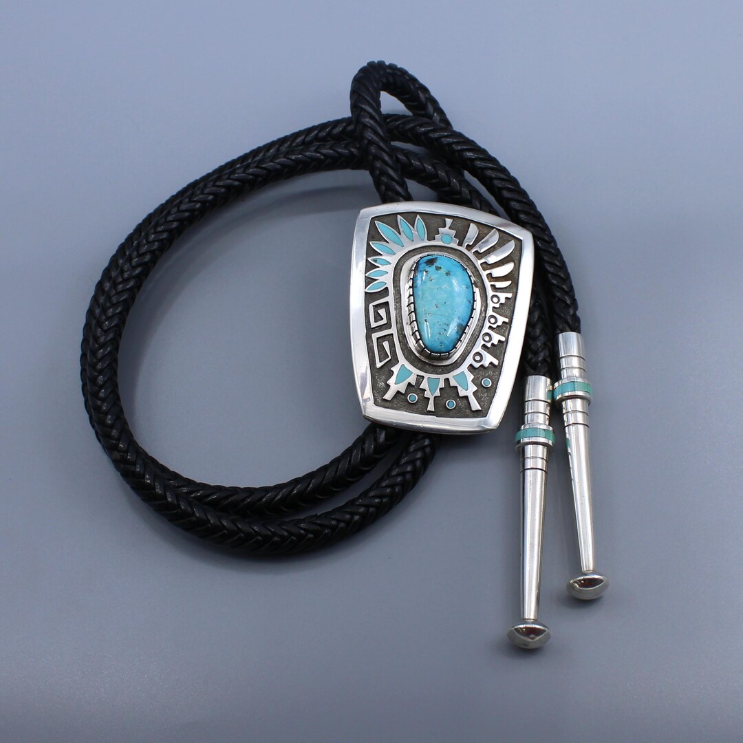 Sterling Silver and Turquoise Contemporary Navajo Bolo Tie by Michael ...