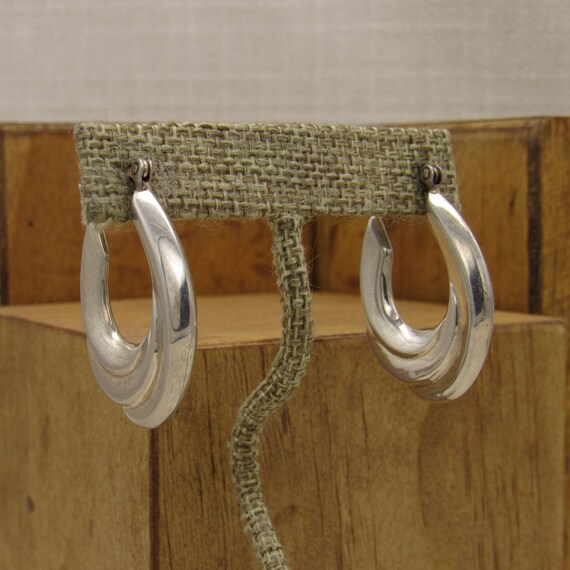 Beautiful Sterling Silver Hoop Earrings + View 3