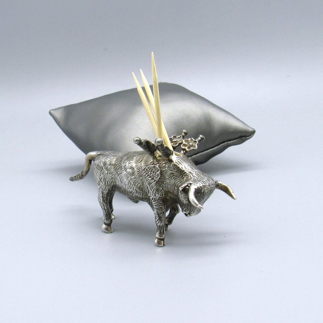 Bull Rack Toothpick Vintage Sterling Silver Bull Toothpick Holder - Etsy