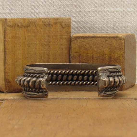 Sterling Silver Navajo Tahe Cuff Bracelet + - image 4