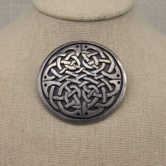 Sterling Silver Celtic Knot Design Pin Pendant + - image 1